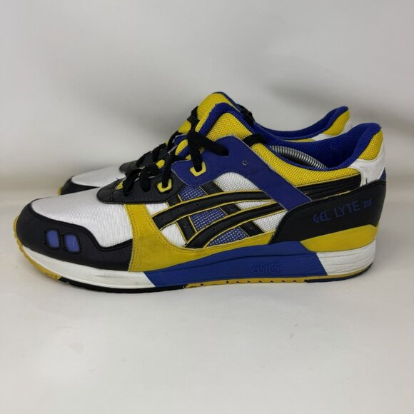 ASICS Gel-Lyte III Athletic Shoes White Black Yellow Purple Men’s Size 13 - Picture 2 of 7